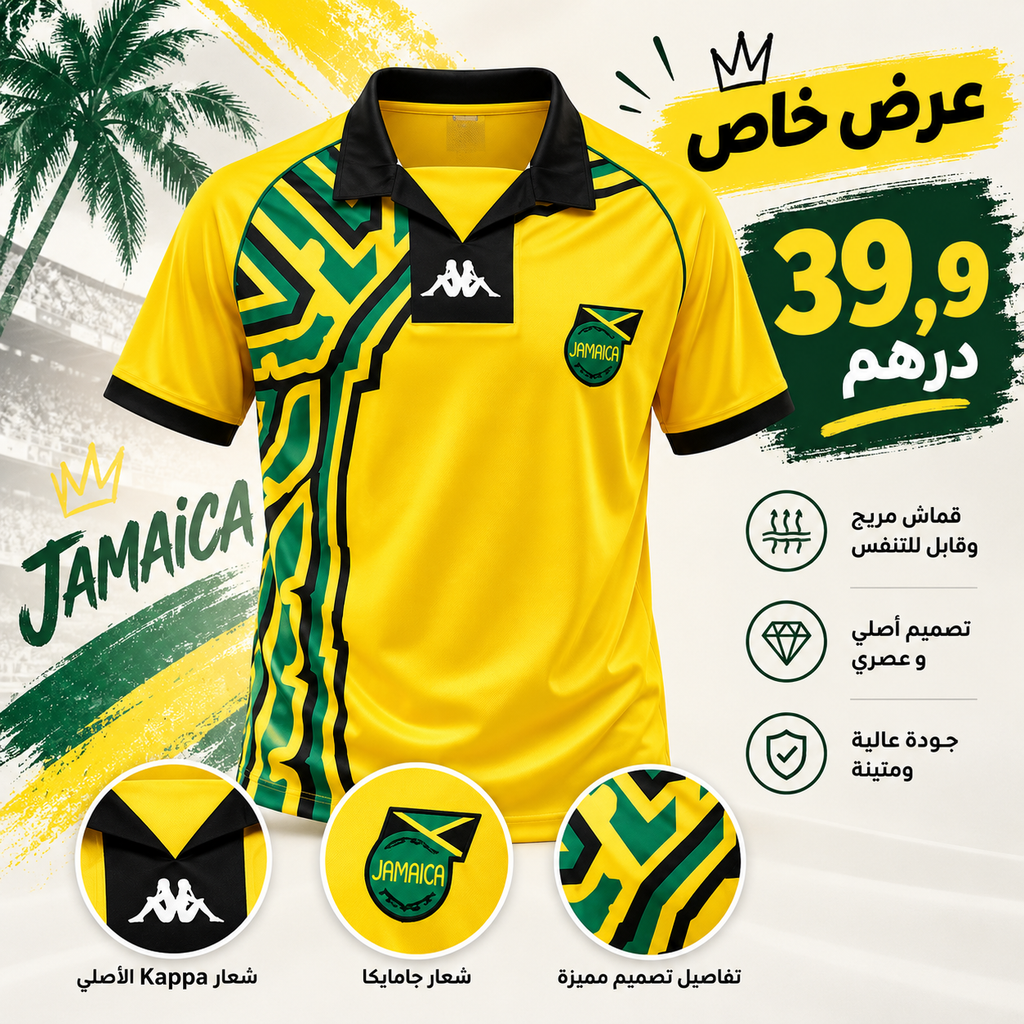 Jamaica 1998 Retro Football Jersey – Yellow 🇯🇲
